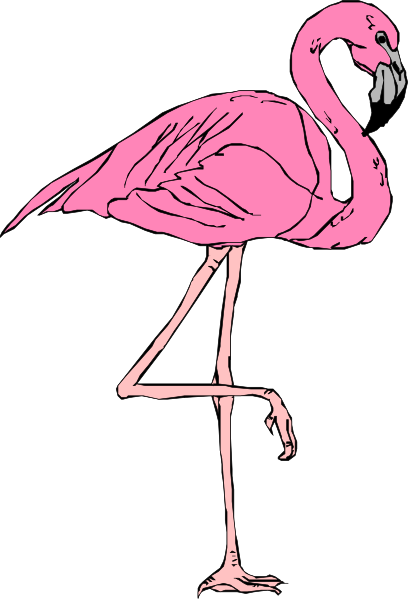 Pink Flamingo Clip Art at Clker com vector  clip art 